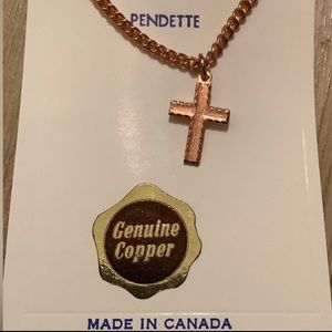 New vintage Copper cross pendette